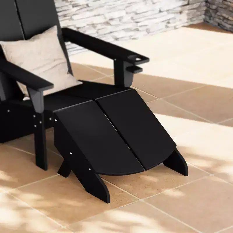 WestinTrends Riviera Modern HDPE Plastic Folding Patio Adirondack Ottoman
