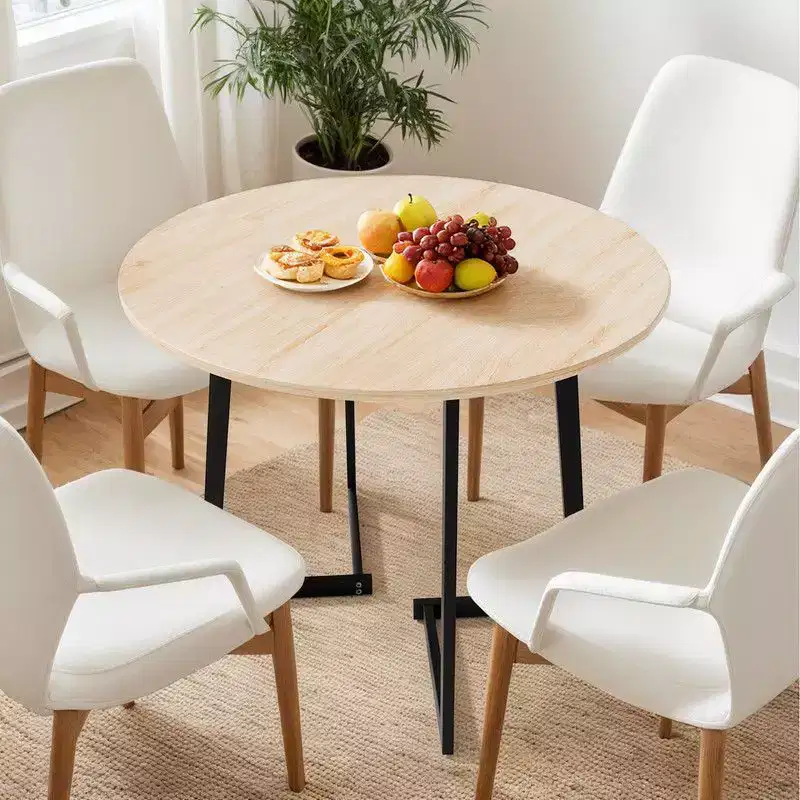 Karl Home 36''Modern Round Dining Table with Stable Cross Leg Base for Small Spaces and Kitchen