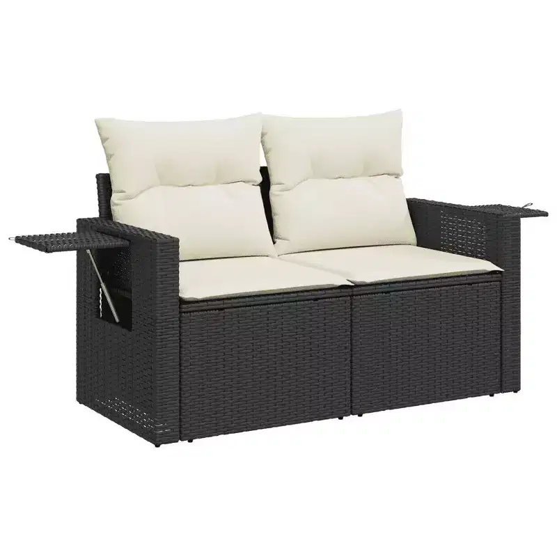 vidaXL Modular Garden Sofa Set with Cushions Poly Rattan