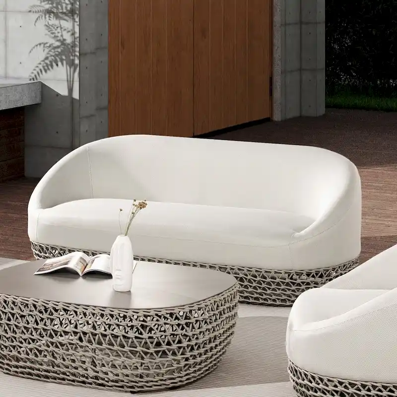 Willow 71 Wicker Woven Outdoor Patio 3-Seater Sofa - 71W X 36D X 28.5H