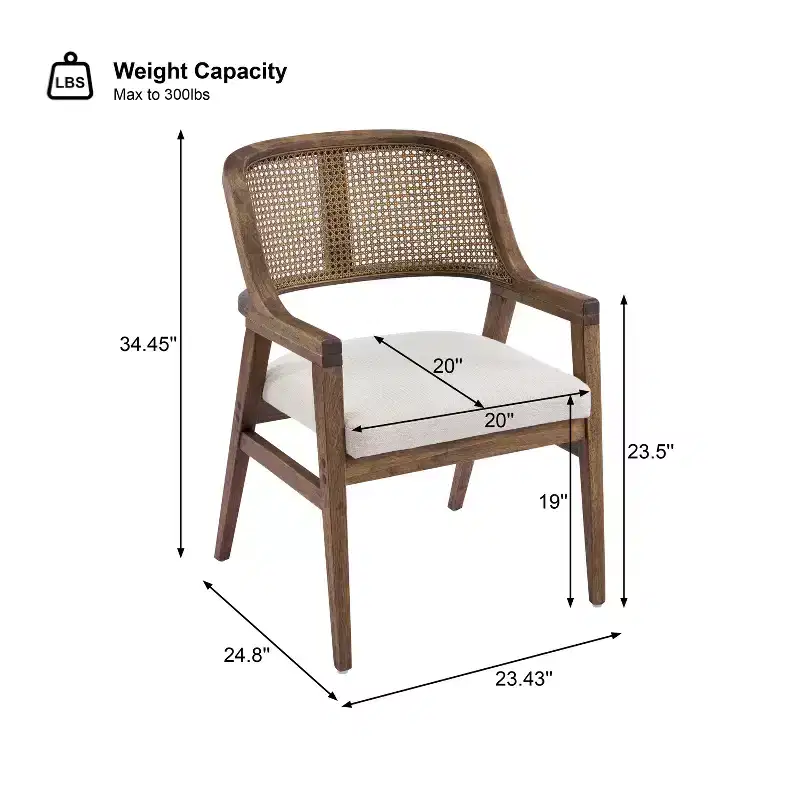 Christopher Knight Home Bennett Mid-Century Modern Wood 5-Piece Extendable Dining Set with Table and 4 Upholstered Cane Back Chairs