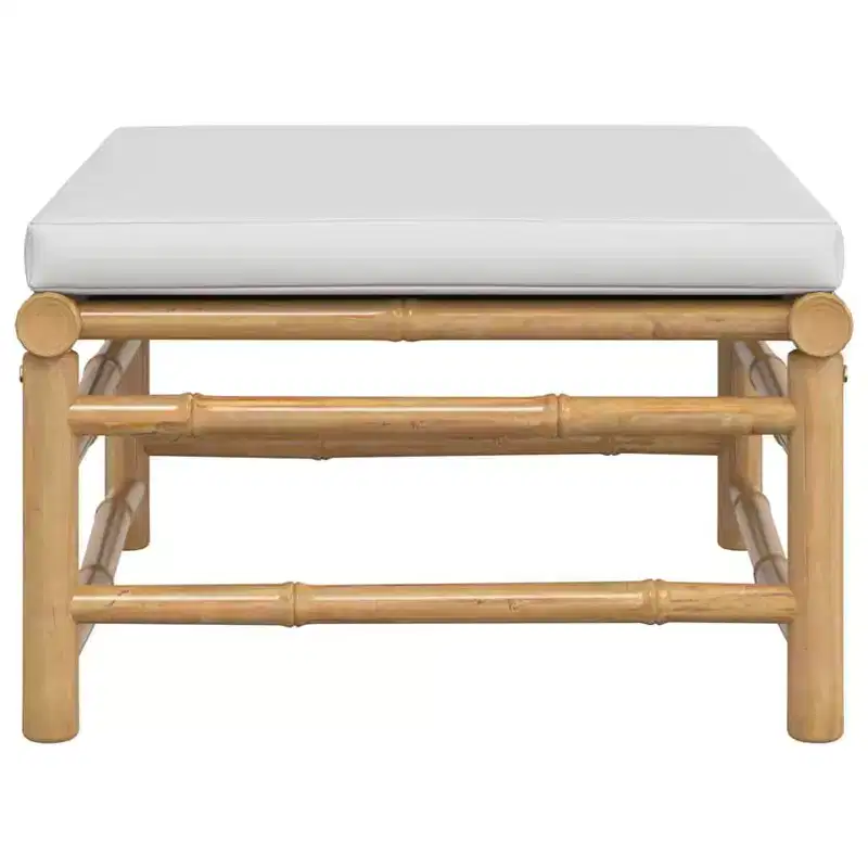 vidaXL Garden Footstool Light Gray Bamboo Medium Modular