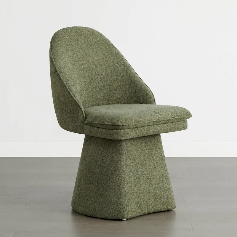 Darah Upholstered Swivel Armless Dining Chair Double-layered Cushions