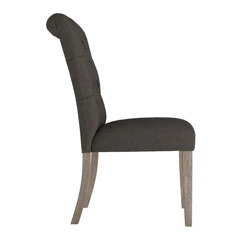 Benchwright Linen Tufted Dining Chair with Grey Finish Legs (Set of 2) by iNSPIRE Q Artisan