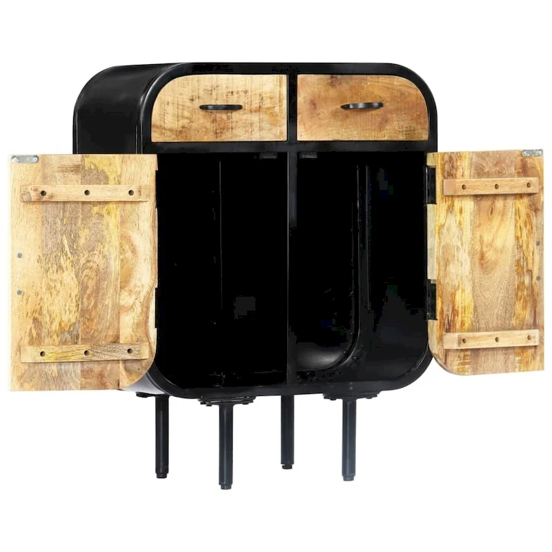vidaXL Sideboard 23.6x11.8x29.5 Solid Mango Wood and Iron