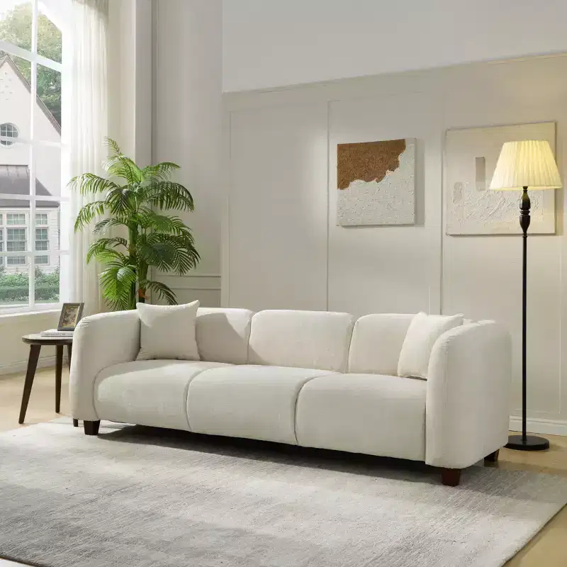 87 Modern Apartment Sofa Compact Shallow-Depth 3-Seater
