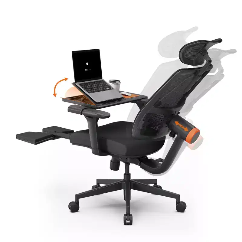 Ergonomic Office Chair with Footrest, Auto-Following Backrest, 4D Arms, 300 lbs
