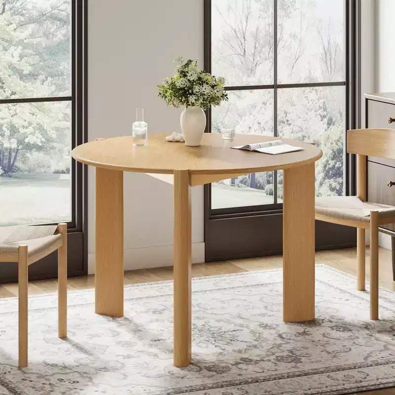 42 Inch Round Black Dining Table, Suitable For Multiple People Dining At The Same Time, Suitable For Both Dining And Living Rooms