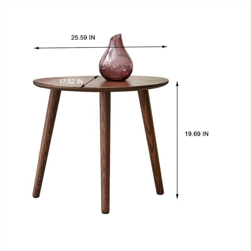Solid Oak Wood Pebble-Shaped Coffee Table