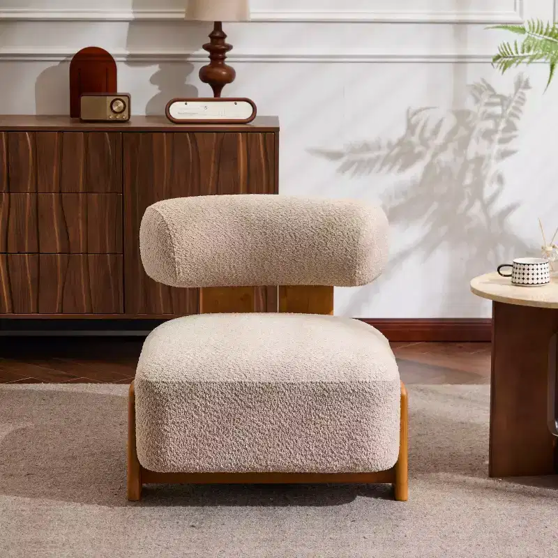 Christopher Knight Home Orla Contemporary Rubberwood Boucle Upholstered Chair