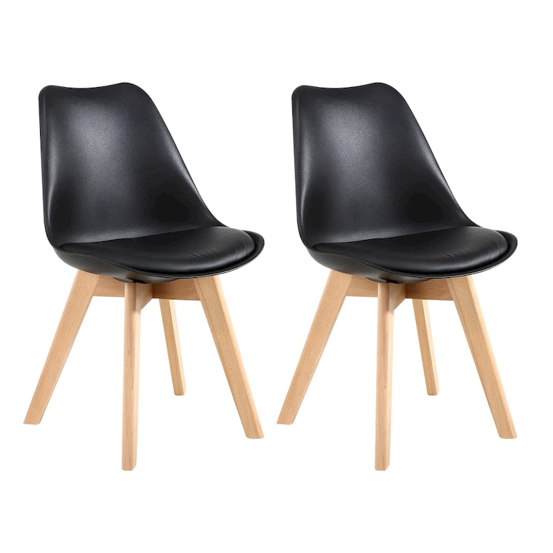 Dining Chairs Wooden Desk Chairs No Wheels Set of 2