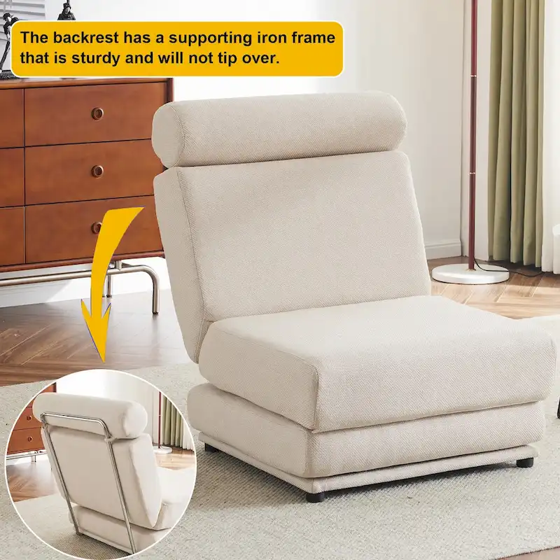 Single Sofa Chair Foldable Single Sofa Bed with Pillow