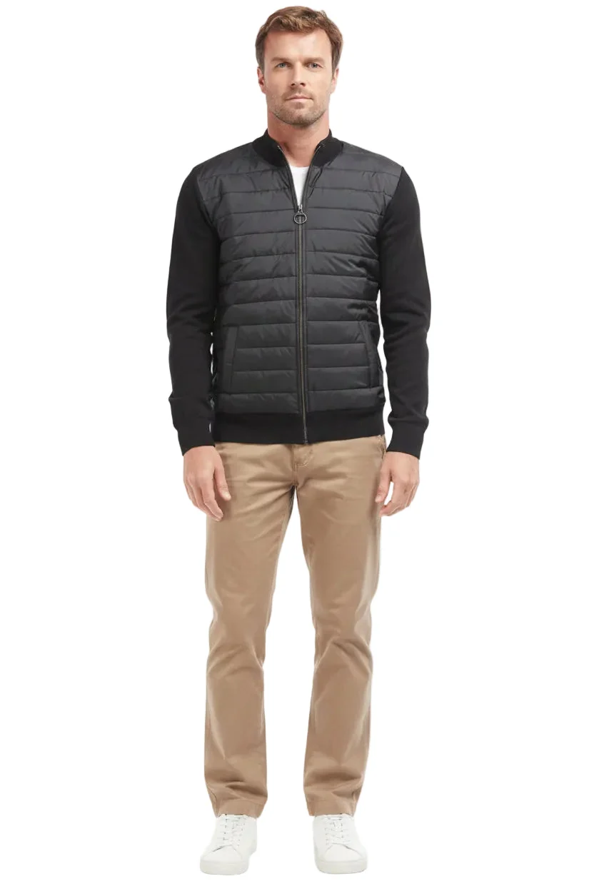 Mens Baffle Zip Sweater - Black