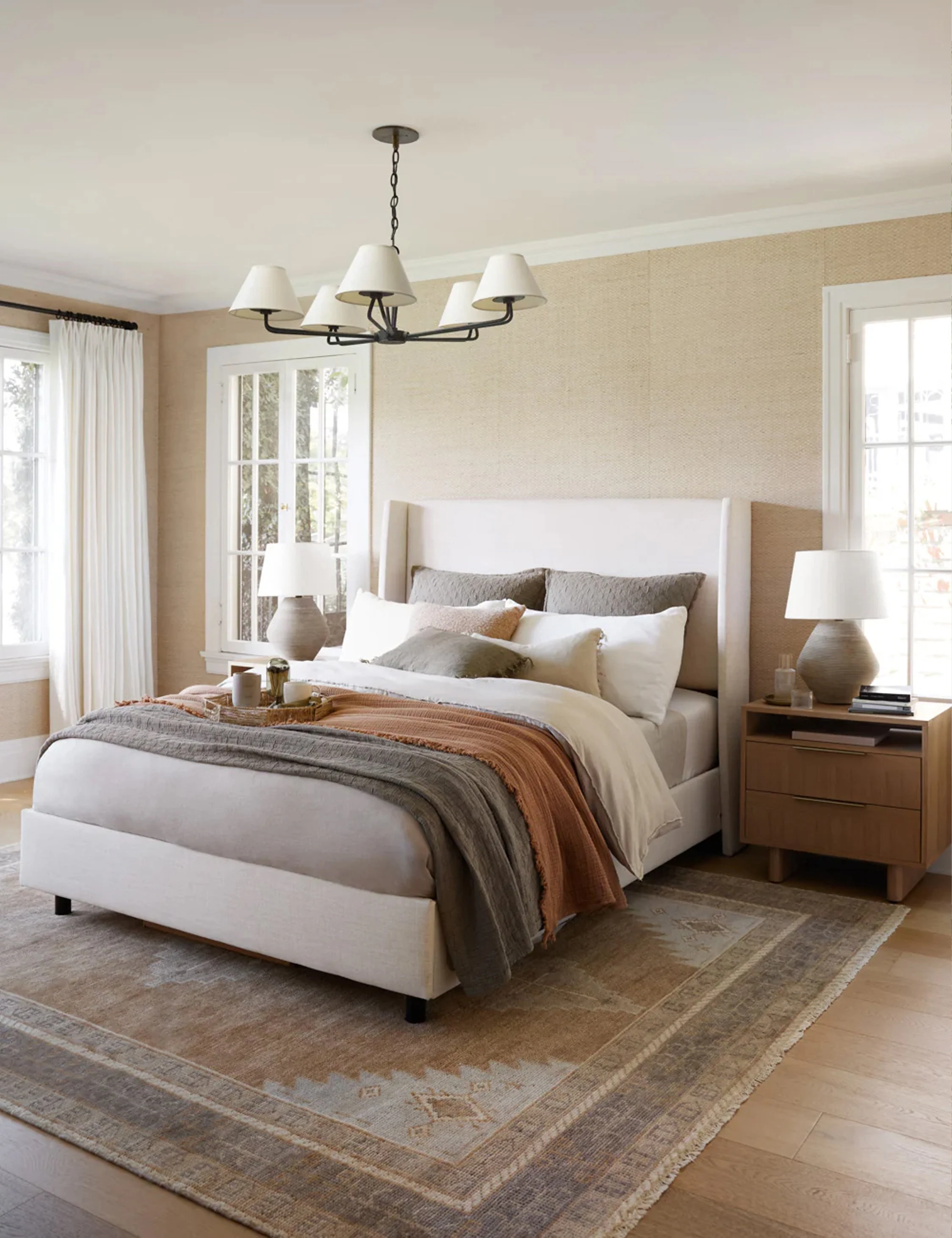 Bed A sly bed frame made to fit a serene space. Its subtle winged headboard and trim lines offer crisp sophistication. Bring a touch to