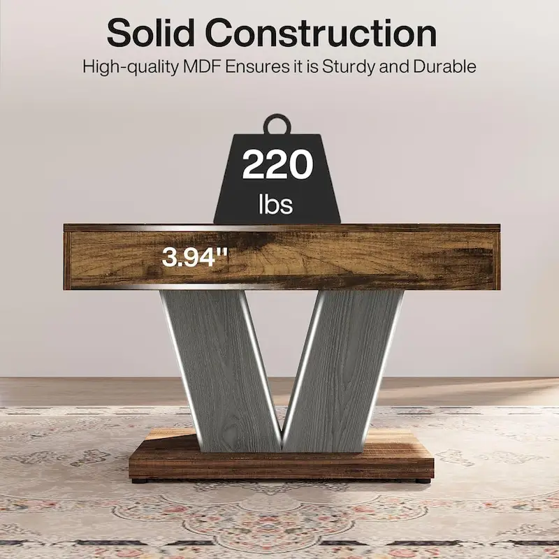 31.5 Inches Wood Coffee Table Square Center Cocktail Tea Table