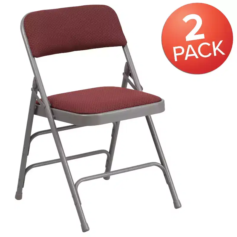 2-Pack Home & Office Party Events Fabric Padded Metal Folding Chair