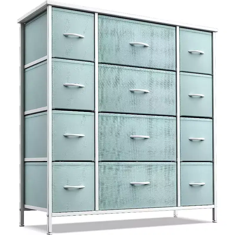 Sorbus Dresser with 12 Drawers - Chest Organizer Unit with Steel Frame Wood Top and handle - Large Dresser for Bedroom, Nursery & etc