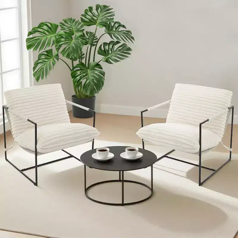 GustoWave Contemporary Sling Accent Chair Set of 2, Modern Casual Chairs for Living Room, Reading Corner or Guest Room