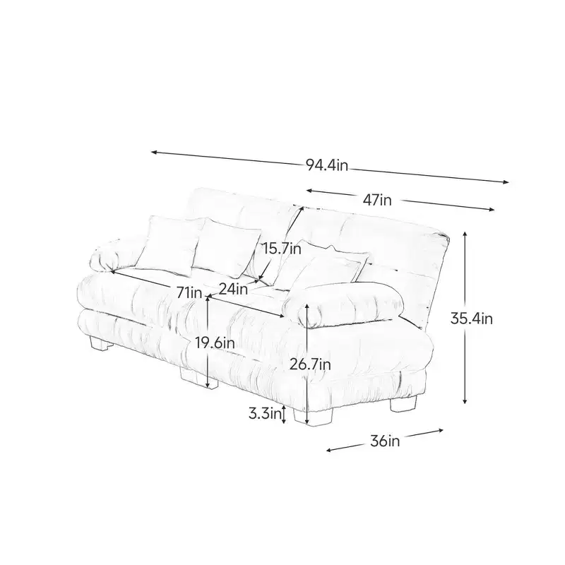 Modern Cloud Sofa with Plush Cushions and Soft Upholstery