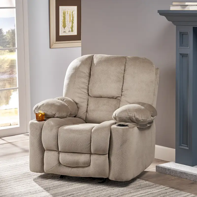 Christopher Knight Home Gannon Fabric Reclining Glider Club Chair