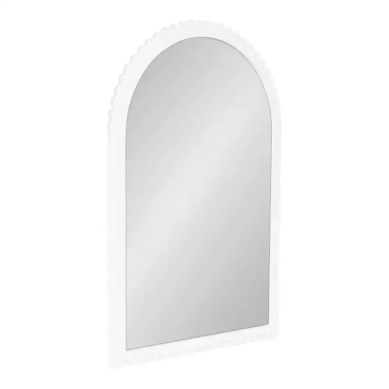 Wooden Arch Wall Mirror, White, 20