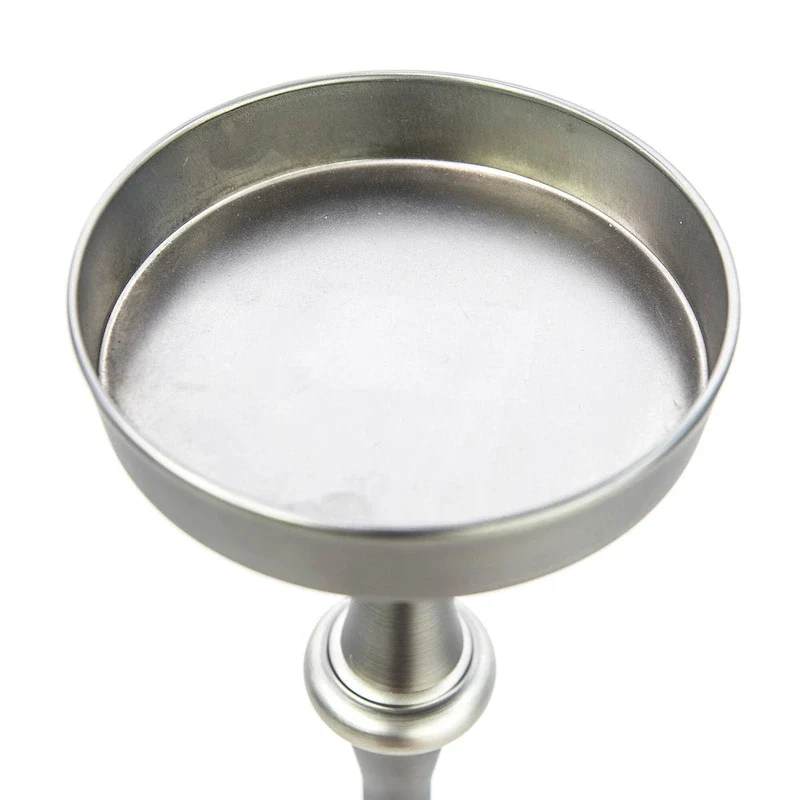Glam Round Martini Pedestal SideTable, Antique Silver