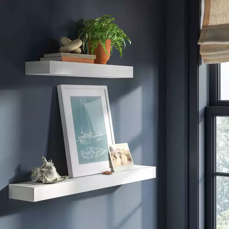 36 Inch Floating Wood Wall Shelf