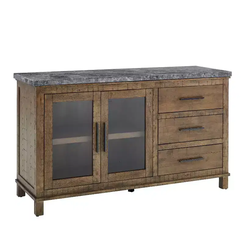 Grayson Marble Top Server Gray/Driftwood - Steve Silver Co.