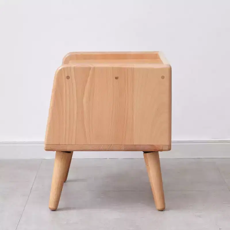 Natural Solid Wood Nightstand for Bedroom and Living Room