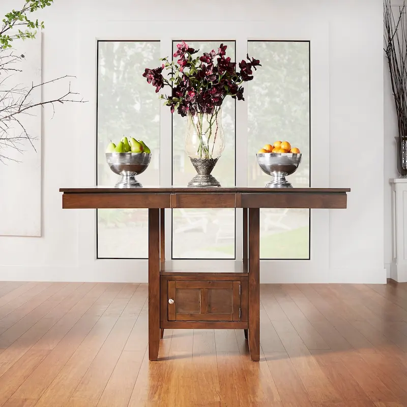 Extendable Counter Height Dining Table with Storage