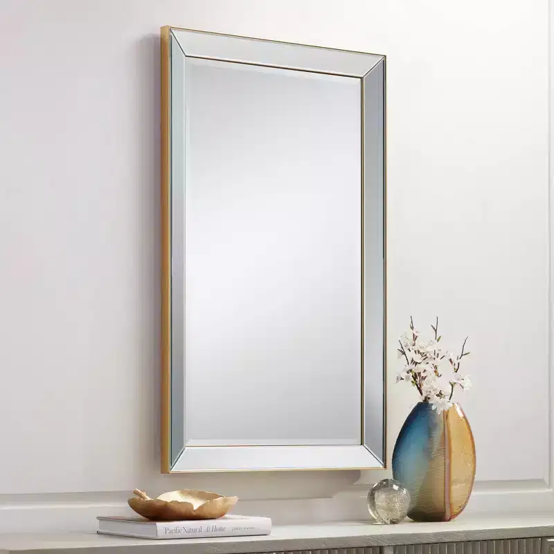 Uttermost Verne Matte Gold Edging 24 x 38 Rectangular Wall Mirror