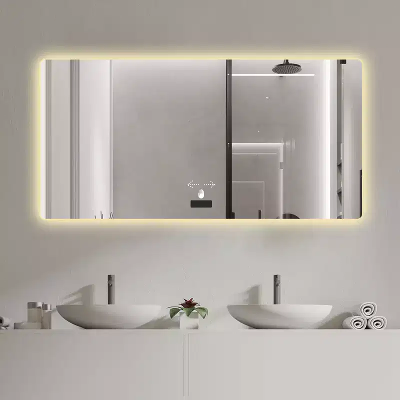 TUYOHW 48x32 Inch LED Wall Mount Bathroom Mirror with Anti-Fog Function,Wall Mount Vanity Mirror with Frameless Design for Bathroom,Bedroom