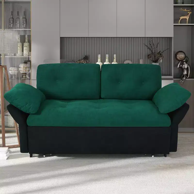 Modern Multi-Functional 74'' Chenille Convertible Queen Size Sofa Bed