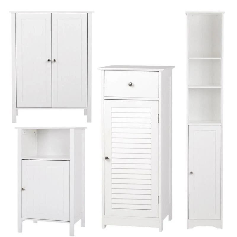 Adjustable Wood Bathroom Storage Floor Cabinet (4 Options)