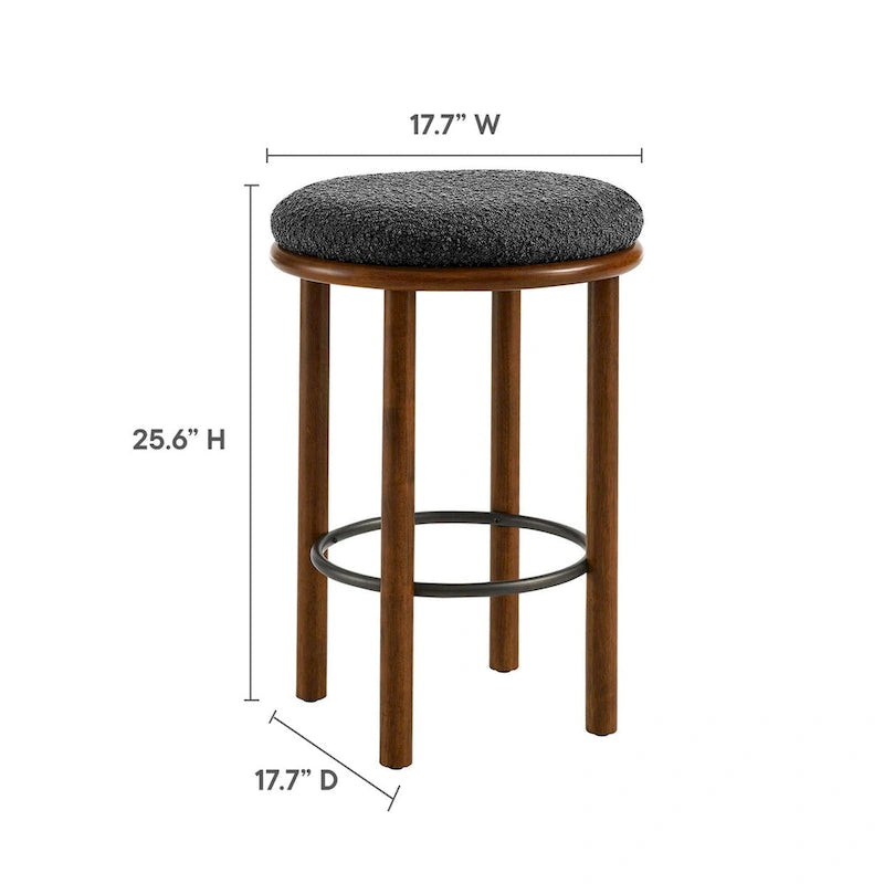 Boucle Fabric Counter Stools - Set of 2