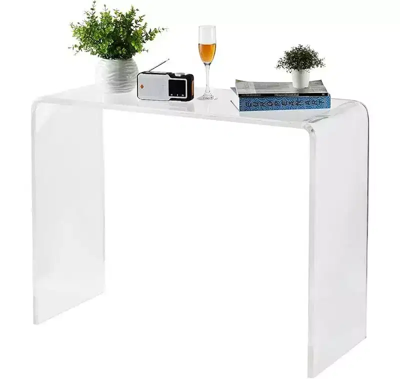 Clear Acrylic Console Table, Modern Narrow Side Table for Foyer, Living Room, Dining Room, Transparent Entryway Accent, 38 * 15 * 29 Inches