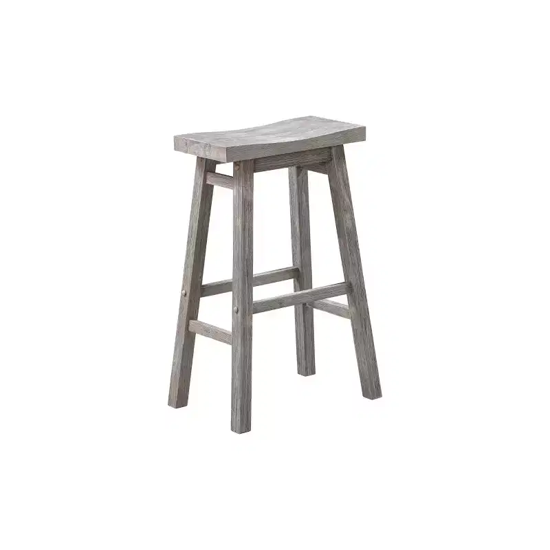 Set of 2 29" Sonoma Saddle Counter Height Barstool Barnwood Wire Brush - Boraam: Wood Frame, Fixed Seat Height