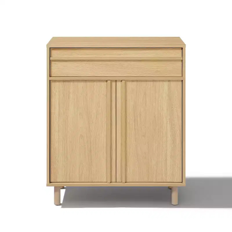 31.5 Small Buffet Cabinet with Storage, Oak Accent Cabinet for Living Room, Dining Room, or Entryway Hazel Oak
