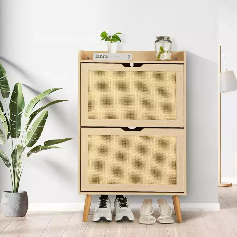 GustoWave Shoe Storage Cabinet with Flip-Drawers - Ventilated & Odor-Resistant Organizer for 15-20 Pairs of Shoes, Anti-Tip Shoe Cabinet