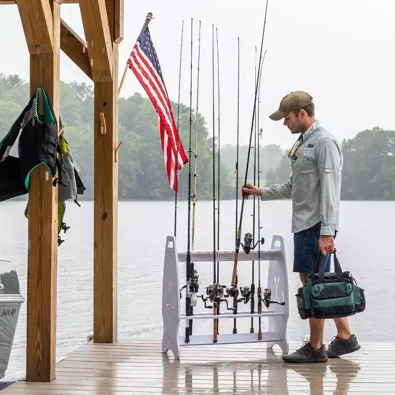 StoreYourBoard Marlin Fishing Rod Storage Stand | Holds up to 24 Rods