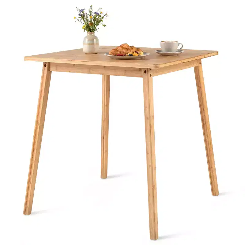 27.5'' Square Bamboo Dining Table for 2-4 People