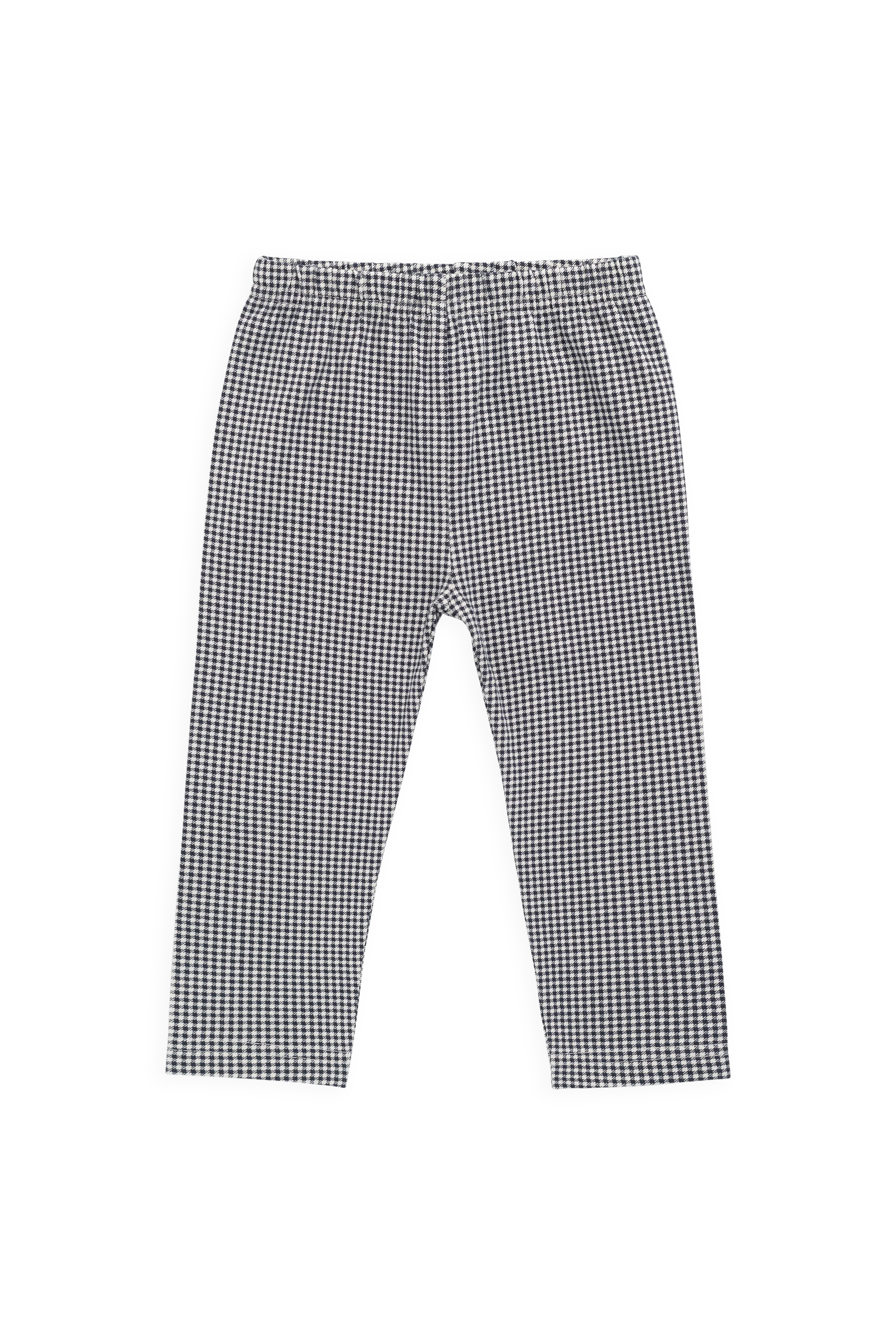 Classic Navy Dash Gingham Organic Cotton Everyday Legging with Elastic Waistband for Girls NB–10Y