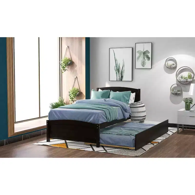 Twin size Platform Bed with Trundle Espresso