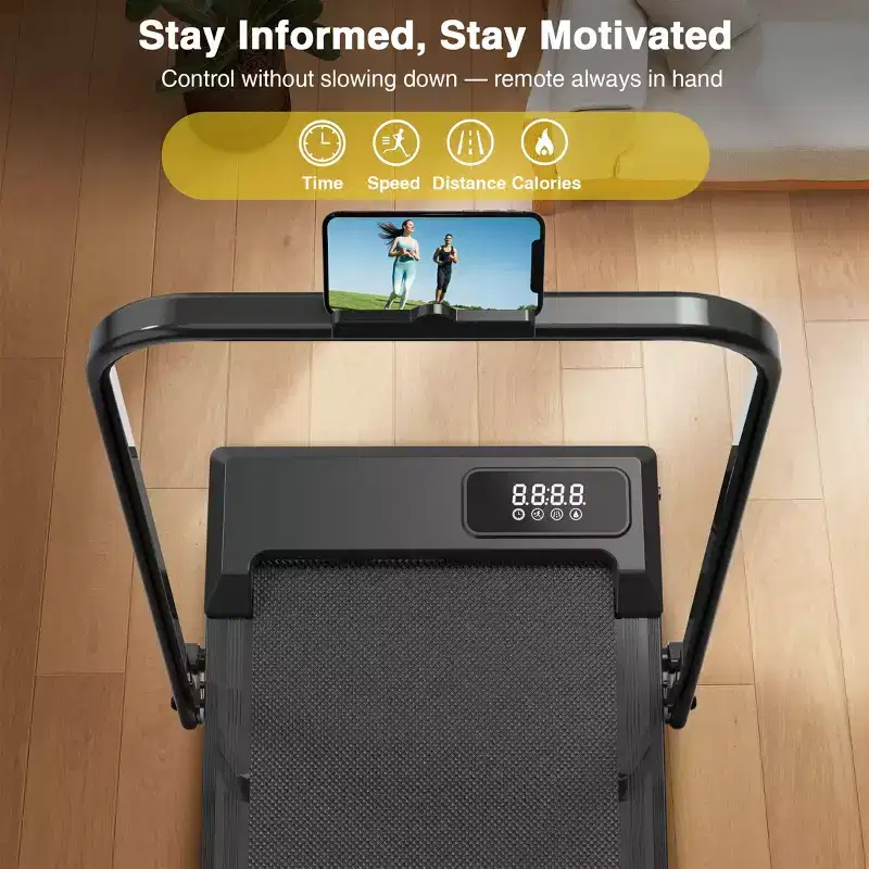Redliro 2 in 1 Walking Pad Treadmill with Incline, Under Desk Treadmill with LED Display & APP for Home Office