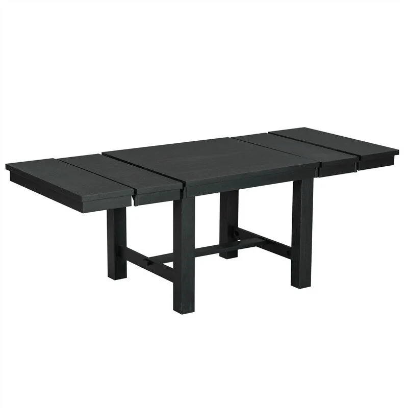 6-Piece Dining Kitchen Table Set, Extendable Wood Dining Table, 4 Upholstered Dining Chairs and Bench, Two 11 Removable Leaf