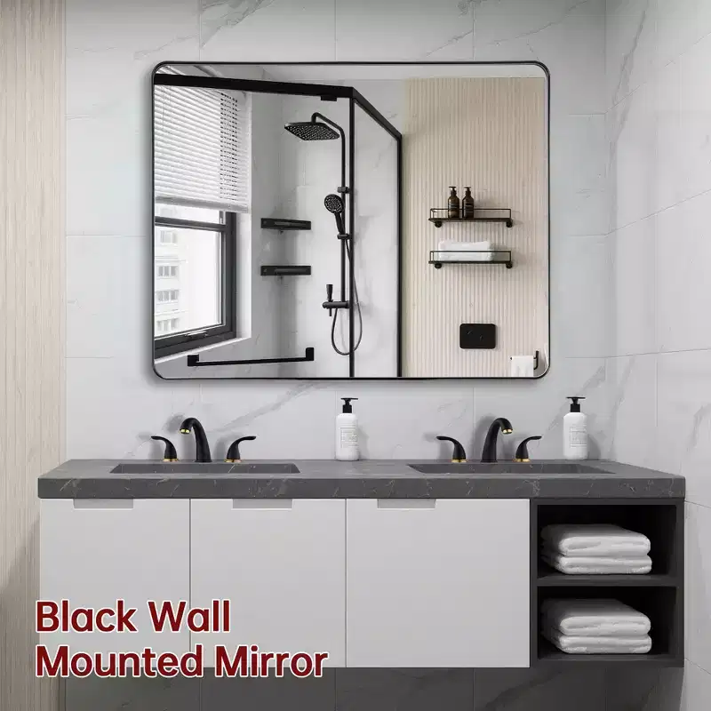 SUMERAIN Bathroom Vanity Mirror with Tempered Glass, 40X30 Modern Wall Mirror, Horizontal/Vertical