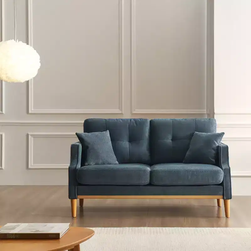 Loveseat in Waterproof Fabric with USB Charging Port and 2 Pillows - ModernLuxe
