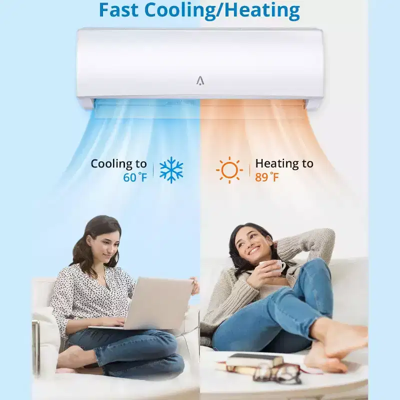 Mini Split Air Conditioning/Heating System, 19 Seer2 Inverter Mini Split Ac for Cooling Up to 450/750 Sq. Ft., Ductless Mini Split Heat Pump