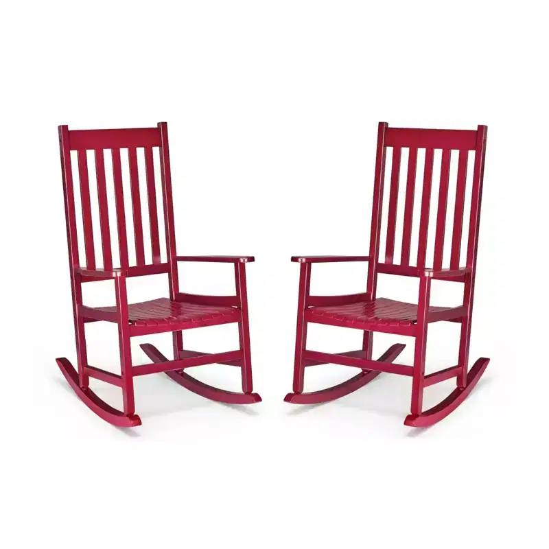 Karl Home | Solid Wood Patio Rocking Chairs (Set of 2)