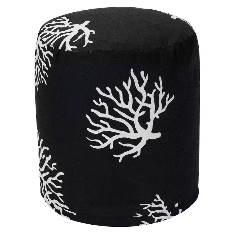 Round Pouf Ottoman, Removable Washable Cover, Eco-Friendly Recycled Fill